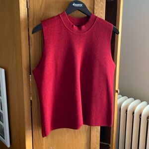 Eileen Fisher red sleeveless wool shell.